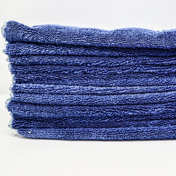 16" x 24" All Purpose Microfiber Towels w/ Silk Wrapped Gray Edge - 12 Pack